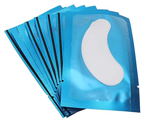 Wimpernverlängerung Pad, 50 Stück Unter Augenpads Pure Hydrogel Augenklappe Lash Gel Pad für Wimpernverlängerung(Blau)