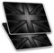 2 x 10 cm rechteckige Vinyl-Aufkleber – Grunge Black British Union Jack Flagge 21663