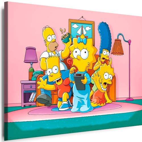 Myartstyle - Bilder Film Cartoons Tiere Kinder Simpsons 60 x 40 cm LeinWandBilder Xxl - 1 Teilige WandBilder Art 3D Modern Kunstdrucke w-a-2042-133