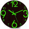 Plumeet Leuchtende Wanduhr - 30 cm Leise Holzuhr Fluoreszierend - Große Dekorative Wanduhr für Küche, Büro und Schlafzimmer (Flache Zahlen)