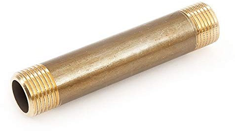 Messing Langnippel 3/4 AG x 3/4AG x 100 mm Gesamtlänge inkl. Gewinde Messingrohr Rohrnippel Rohrdoppelnippel Gewindenippel Anschlussstück für flachdichtende Verschraubungen geeignet