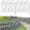 Sungmor Pack of 4 Garden Picket Fence, Rustic Style Decorative Fence Panels, 97 Inch Metal Border Folding Fence, Garden Trellis for Climbing Plants, Animal Barrier, Landscape Path Panels