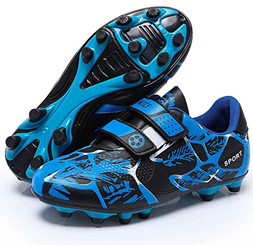 Boys Football Boots Kids Girls FG/AG Soccer Athletics Sport Shoes Training Running Teenager Indoor Outdoor Football Sneakers for Unisex Blue