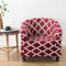 Highdi Sesselschoner Modern Bedruckter Sesselbezug Stretch Husse mit Elastisch Universal Sofabezug Sofaüberwurf für Einzelsofa, Clubsessel, Loungesessel, Cocktailsessel (Rot)