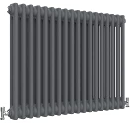 Traditional 2 Column Central Heating Radiator Horizontal Rads Cast Iron Style Anthracite 600x830mm