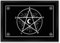 speecheese Fußmatte in 35x50 cm mit Pentagramm im coolen Halloween Design in Schwarz-Weiß mit vielen verschiedenen Runen und Symbolen kann jeder Hexenzirkel Seine mystischen Rituale zu