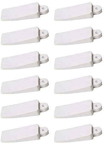 fiXte Soft Rubber Window Door Table Furniture Wedges Stop Stopper Stay Jam Lock in White (Pack of 12)