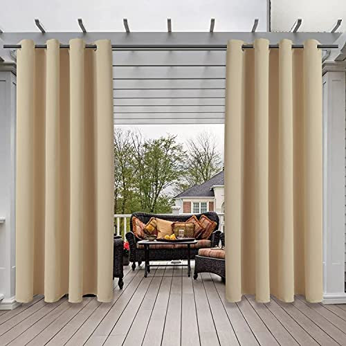 AIYOUVM Outdoor Vorhang, Vorhang Pavillon, Sichtschutz Rollo, Wasserdicht, Sonnenschutz, für Balkon Terrasse Veranda Pergola Gartenlaube-381x214cm