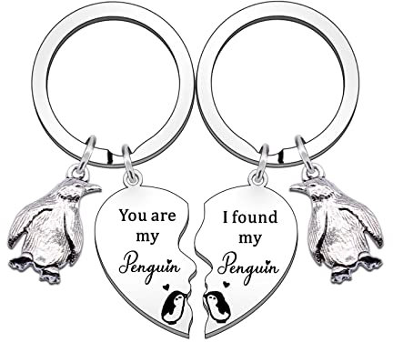 HULALA Couple Lover Romantic Valentines Gifts for Him Her You are My Penguin I Found My Penguin Keyring Keychain Boyfriend Girlfriend Husband Wife Birthday Anniversary Wedding Gift
