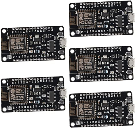 AOICRIE NodeMCU V3 Module 5 X ESP8266 Wi-Fi Development Board compatibal mit CH340 ESP8266 ESP-12E WiFi-Modul (5 pcs)
