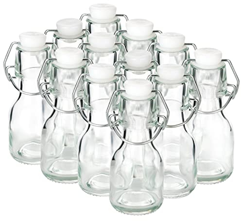 12 Glasflaschen zum Abfüllen 75ml Flasche zum Befüllen Flaschen mit Bügelverschluss Bügelflaschen zum Befüllen Flaschen zum Abfüllen Kleine Likörflaschen Glasflasche Bügelflasche Klein