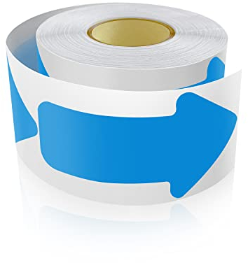Lot de 200 autocollants flèches - 5 x 10 cm - Pour le sol - Résistant aux intempéries - Bleu