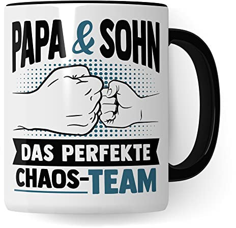 Tasse Papa Geschenk Sohn Geburtstag Vater Geschenke zum Vatertag Kinder Vaterschaft Vatertagstasse Kaffeetasse Vatertagsgeschenk Geburtstagsgeschenk Kaffee-Becher (Schwarz)