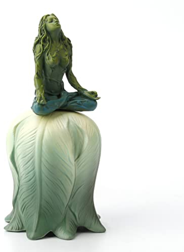 Veronese Design Mutter Erde Gaia sitzende Meditation Pose Blume Glocke Kunstharz Figur 14 cm