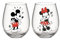 Silver Buffalo Disney Mickey et Minnie Love Halftone Hearts Lot de 2 verres sans pied 590 ml