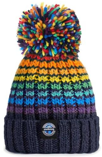SWIMZI Rainbow Pride Midnight Blue Gradient Super Bobble Hat