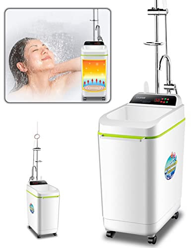 Chauffe-eau 100 litres, Chauffe Eau Instantané Electrique, Machine de Bain Mobile Intelligente, Avec Roues Et Pommeau De Douche, 2000W, 220V