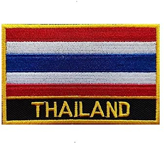 Uijokdef 1 PCS Thailand Flag Patches Iron On or Sew On Embroidered Tactical Military National Thailand Patch