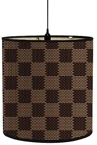 FANSU Lampenschirm fuir Tischlampe, Geometrische Mode Lampenschirm Hängelampe Lampenabdeckung für Stehlampe Tischlampe Deckenleuchte Wohnzimmer Moderner Deko (braun kariert,30x30x30cm)