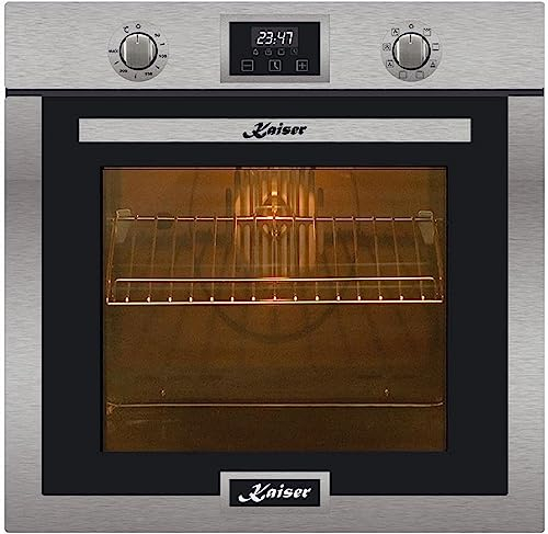 Kaiser Einbau-Backofen EH 6323, Edelstahl, Selbstreinigend, Drehspieß, Elektroherd, 10 Funktionen, Pizza-Funktion, 79 l
