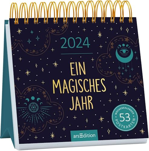 Harenberg Ein magisches Jahr - Kalender 2024 - arsEdition-Verlag - Wochenkalender - Postkartenkalender mit 53 Postkarten für magische Momente - 17 cm x 17 cm