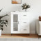 Hovothy Sideboard 69,5x34x90 cm Buffetschrank Highboard Komodenschrank Büromöbel Sideboard Wohnzimmer Vintage Sideboard Schlafzimmer Flur Esszimmer Vitrinenschrank Flurschrank Weiß