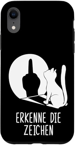 Hülle für iPhone XR Schatten Katzen Handyhülle Erkenne die Zeichen
