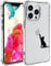 Wihytec Black Cat Phone Case for iPhone 14 PRO MAX - Clear, Transparent, Four Corner Reinforced, Shockproof, Girly Women's Cover