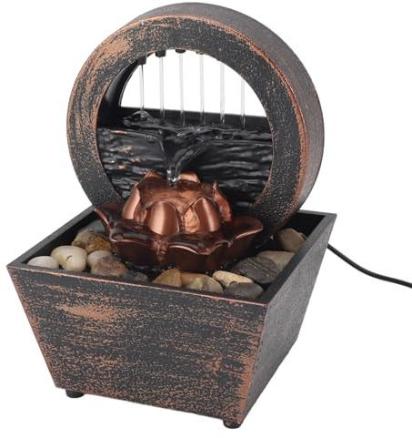 Fontana da Tavolo, Fontana a più Livelli da Tavolo da Interno, Fontana da Meditazione a Cascata da Tavolo, Fontana Fontana con Fontana Desktop da Ufficio con Pietre Irregolari e