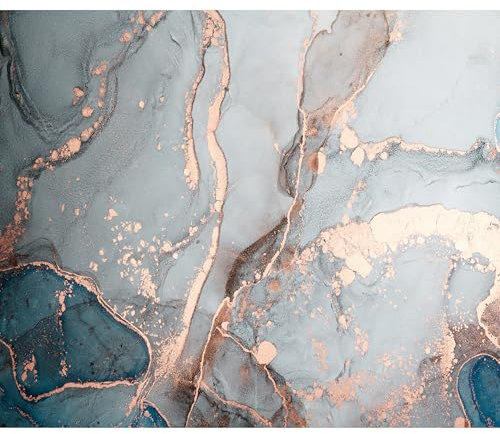 murando Fototapete selbstklebend Steinwand 490x350cm Foto Tapete Tapetenfolie Möbelfolie Wandverkleidung Wandtapete Motivtapeten Bildtapete 3d Effekt Marmor Marmoroptik Abstract Türkis a-B-10092-a-a