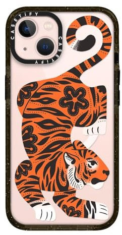 CASETiFY Impact iPhone 13 Case [4X Military Grade Drop Tested / 8.2ft Drop Protection/Compatible with Magsafe] - Fierce Tiger - Glossy Black