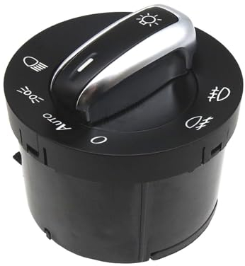 OSEAY Chrom-Scheinwerfer-Nebelscheinwerfer-Steuerschalter, Autoteile, passend for VW, Fit for Golf, Fit for Jetta, Fit for Passat CC, ersetzen Sie 5ND941431B 3C8941431A