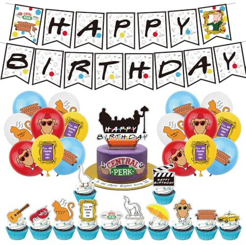 Decorazioni Per Compleanno Amici Decorazione Per Compleanno Friends Tv Serie Palloncini Festa Friends Palloncini Compleanno Friends Tv Show Topper Torte Friends Tv Serie Festone Per Compleanno