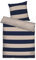 TOM TAILOR Renforcé-Bettwäsche, 65x100 cm + 160x210 cm, 100% Baumwolle/Renforcé, mit Wendemotiv und farbigem Markenreißverschluss, BOLD STRIPES Blau, Beige (Dark Navy, Sunny Sand)
