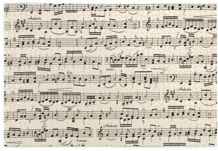 Sheet Music, Jigsaw Puzzles 1000 Pieces Wooden Jigsaw Toy Family Game Wall Decor for Adults Teens