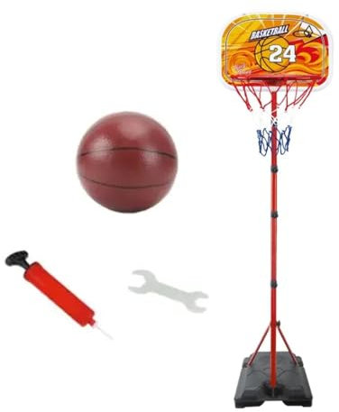 PEBBLE HUG Basketball Stand Set For Kids- Basketball, Air Pump, Iron Wrench, Adjustable Height, Sturdy Construction, Portable Design, Easy To Assemble