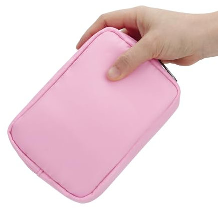 DOB SECHS Waterproof Canvas Mini Travel Makeup Carrying Case Wash Bags Cosmetic Bag Portable Electronics Accessories Organizer Wash Gym Shaving Bag, Pink