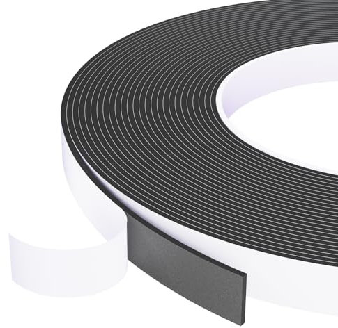 Joint de porte autocollant noir en mousse haute densité, joint de fenêtre de climatiseur, rouleau de ruban insonorisant (1,27 cm de large x 0,7 cm de long x 9,4 cm de long)