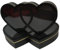 Milageto 2 Stück Geschenkbox zum Valentinstag, Schmuck-Aufbewahrungsbox für Frauen, romantische Herz-Schmuckschatulle, herzförmige für Partygeschenke, Schwarz