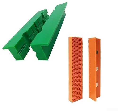 Besttoolifes Paquete de 2 almohadillas magnéticas suaves para mordazas de banco multiranura, protectores de mandíbula para una amplia gama de tornillos de banco y bloques (4 pulgadas, verde)