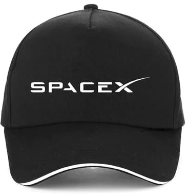 EIWXEFQT Auto Baseballkappe, für Tesla SpaceX Space X Waschbare Baseball Cap Freizeit Cap Individuell verstellbar und leicht abwaschbar,S