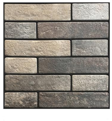 Förpackning med 10 3D-väggpaneler, självhäftande, stentapet, 30 × 30 cm, vattentät PVC-tegeltapet, väggklistermärken för vardagsrum, sovrum, TV-bakgrund, inredning (blomgrå)
