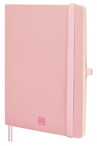 Finocam - Notizbuch Nexo Flexibler Einband Blanko Rosa | Notizbuch DIN A5 mit perforierten Blättern | Innentasche und Stifthalter | 72 Blätter, Ideal zum Schreiben und Zeichnen