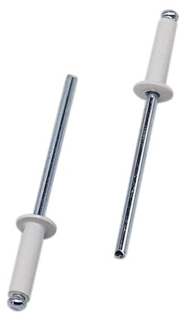 SKIR'CO Lot de 500 rivets aveugles peints 3,2 x 12 mm en aluminium DIN 7337 Tête bombée Mandrin en acier Rivets pop Blanc pur RAL 9010