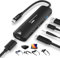 Guermok 5-in-1 USB-C zu AR-Brille Adapter, 100W PD Schnellladung, 8K@60Hz Video, USB/USB-C Ports - für XREAL Air/2 Pro/One, RayNeo Air, Rokid, Switch, Steam, iPhone 15/16, Schwarz