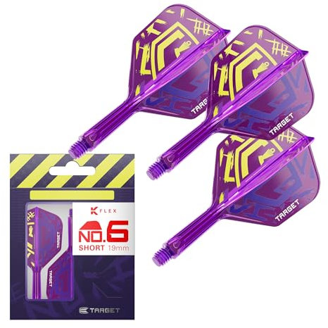 Target Darts Luke Littler World Champion K-Flex Flights und Schaftsystem, No.6 | The Nuke 2025 Edition K-Flex, All-in-One integrierte Flights und Schäfte (3er Pack) – Short, 19mm
