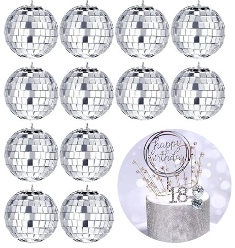 12 Stück Mini Discokugel Deko, Discokugel Klein, Glänzende Discokugel Deko für Weihnachtsbaum Hochzeit Geburtstagsfeier Dekoration Lichteffekt, Perfekte Kleine Discokugel für Deine Party
