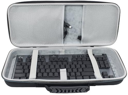YIIWAY TKL Tenkeyless 80% 87-Tasten-Tastatur Tasche, Harte Hülle Case Kompatibel mit Logitech G PRO / G413 TKL SE / G915 Lightspeed TKL/G G515 Lightspeed TKL, Nur Tasche - Schwarz YC85002