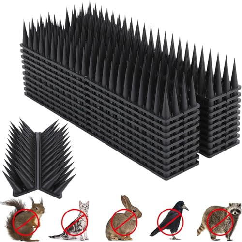 12 Pack/4M Fence Wall Spikes for Bird Pigeon Deterrent, Garden Security Guard Anti-Climb, Animal Deterrent Anti Fence for Outdoor Garden to Keep Birds Animals Away