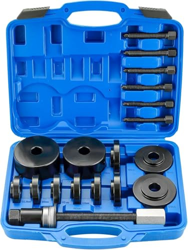 DASBET Front Wheel Drive Bearing Puller | 19PCS Front Wheel Hub Drive Bearing Removal Install Adapter Puller Pulley Service Tool Kit